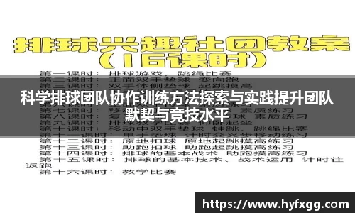 科学排球团队协作训练方法探索与实践提升团队默契与竞技水平